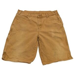 Dickies Men's Tan Canvas Utility Work Shorts Size 36 Carpenter Cargo Pockets